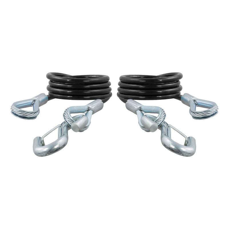 CURT 43-7/8" Safety Cables with 2 Snap Hooks (3,500 lbs., Vinyl-Coated, 2-Pack) - 80136