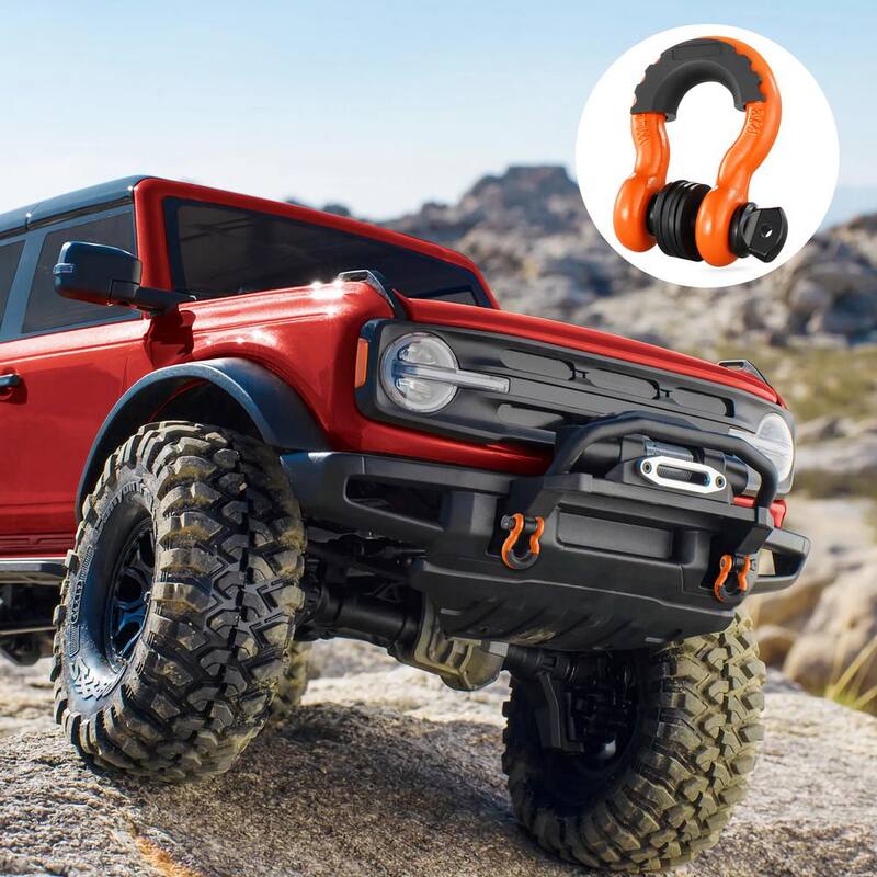VEVOR 2 Pack 3/4 in. D-Ring Shackle Steel Cable 28.5 T Break Strength Heavy Duty Off Road Vehicle Shackle Chains Orange - JPXKHJG34YC4VHK9KV0