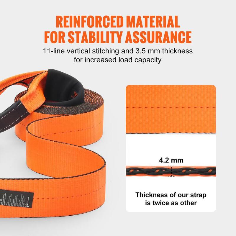 VEVOR 30 in. Recovery Tow Rope 46500 lbs. Heavy-Duty Off Road Snatch Strap Extreme Duty Energy Snatch Strap for Jeep Truck ATV - DZDL4IN30FTC67B2XV0