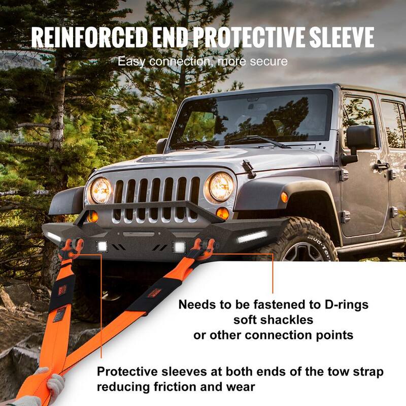 VEVOR 30 in. Recovery Tow Rope 46500 lbs. Heavy-Duty Off Road Snatch Strap Extreme Duty Energy Snatch Strap for Jeep Truck ATV - DZDL4IN30FTC67B2XV0