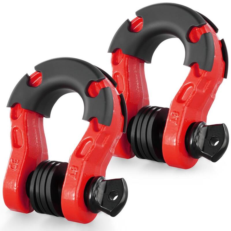 VEVOR 2 x Alloy Steel Shackles 30 T Break Strength 3/4 in. D-Ring Chain Heavy Duty Recovery Tow Ropes Shackle Red - JPXKLSHJG34YTN0H5V0