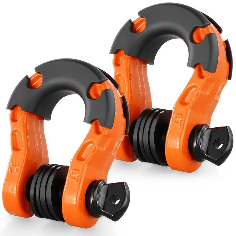 VEVOR 2 Pack 3/4 in. D-Ring Shackle Steel Shackles Cable 30 T Break Strength Heavy Duty Recovery Shackle Cables - JPXKCSHJG34YVUQMSV0