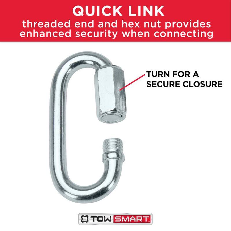 TowSmart 36 in. Towing Safety Chain with U-Bolt and Quick Link 5000 lbs. - 750