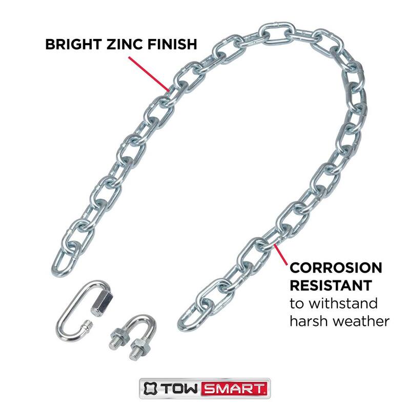 TowSmart 36 in. Towing Safety Chain with U-Bolt and Quick Link 5000 lbs. - 750