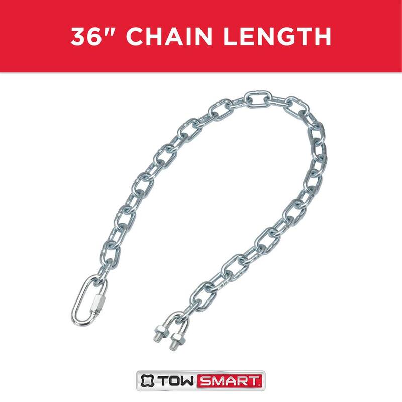 TowSmart 36 in. Towing Safety Chain with U-Bolt and Quick Link 5000 lbs. - 750
