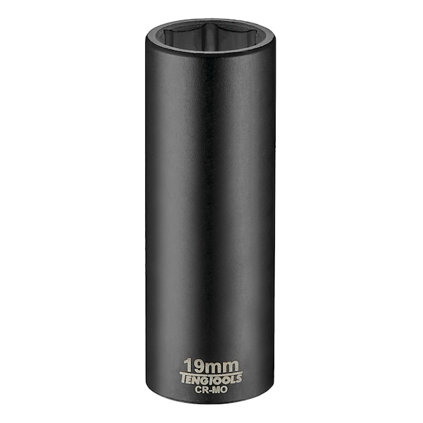 Teng Tools 19MM 1/2 Inch Drive ANSI 6 Point Metric Deep Chrome Molybdenum Impact Socket - 920619AN