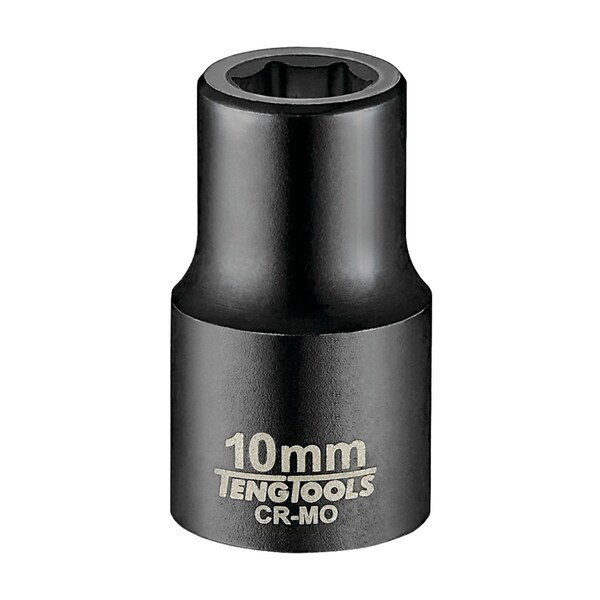 Teng Tools 10MM 1/2 Inch Drive ANSI 6 Point Metric Shallow Chrome Molybdenum Impact Socket - 920510AN