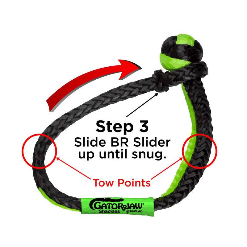 BUBBA ROPE 5/16 in. NexGen Gator-Jaw Syn Shackle Green/Black - 176747