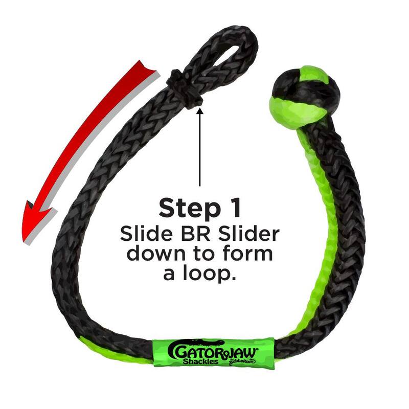 BUBBA ROPE 5/16 in. NexGen Gator-Jaw Syn Shackle Green/Black - 176747