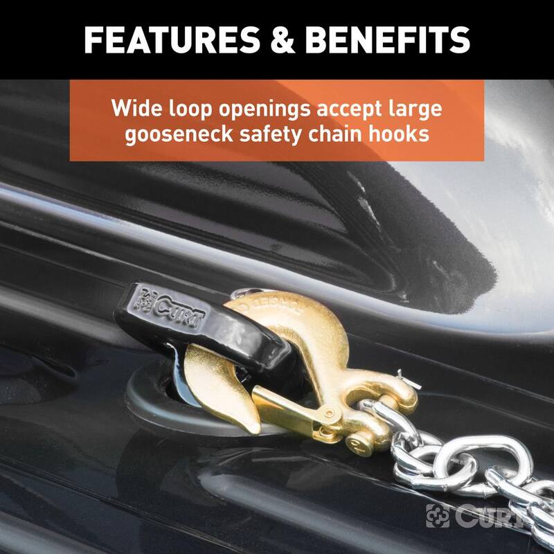 CURT OEM Puck System Gooseneck Safety Chain Anchors for Ram - 60617