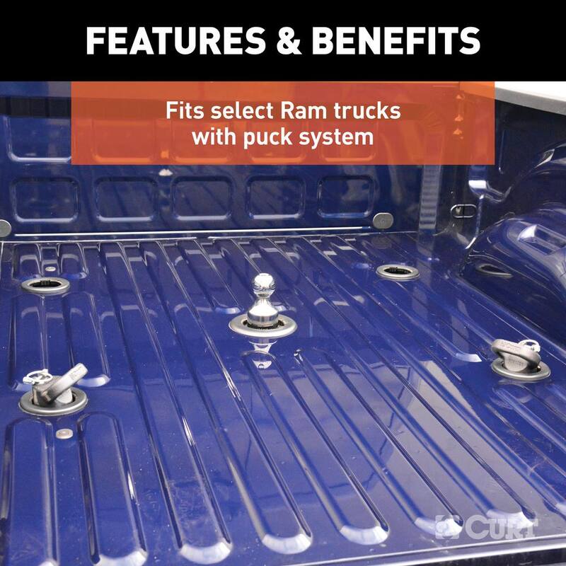 CURT OEM Puck System Gooseneck Safety Chain Anchors for Ram - 60617
