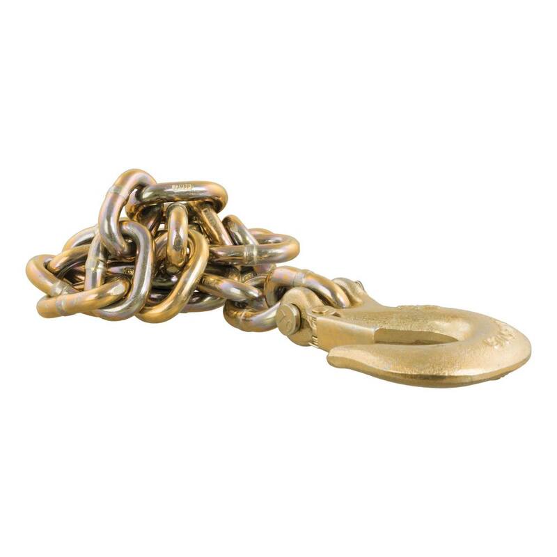 CURT 35" Safety Chain with 1 Clevis Hook (24,000 lbs., Yellow Zinc) - 80316
