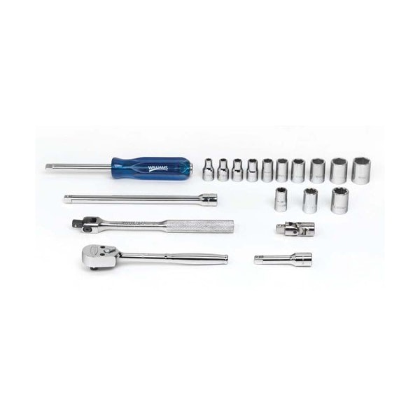 Williams Socket/Tool Set, 19 Pieces, 6-Point, 1/4 Inch Dr - JHWWSM19HFTB