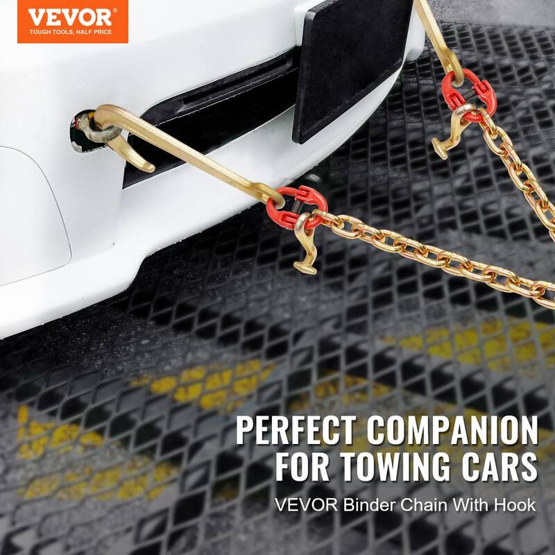 VEVOR G80 V Bridle Chain, 3/8 in. Towing Chain Bridle J Hooks, T Hooks and Grab Hooks, Chain with 7800 lbs. - RTJGTLMGDX1JBVZY8V0