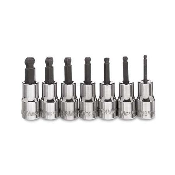 Williams Socket Set, 7 Pieces, 1/4 Inch Dr, 1/4 Inch Size - JHWWSM-7HBA