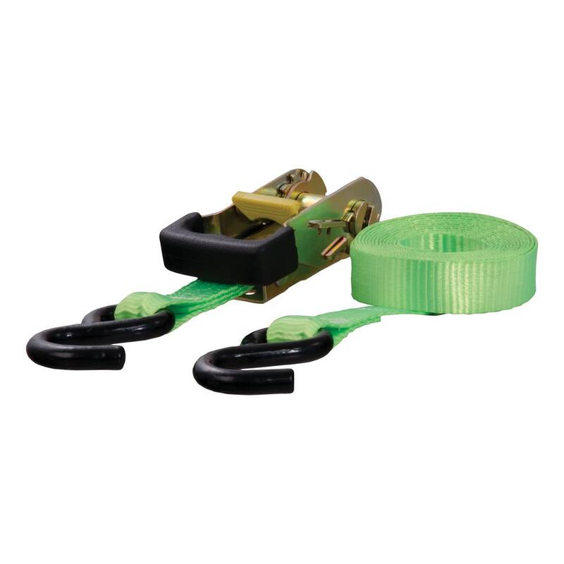 CURT 16' Lime Green Cargo Strap with S-Hooks (1,100 lbs.) - 83027