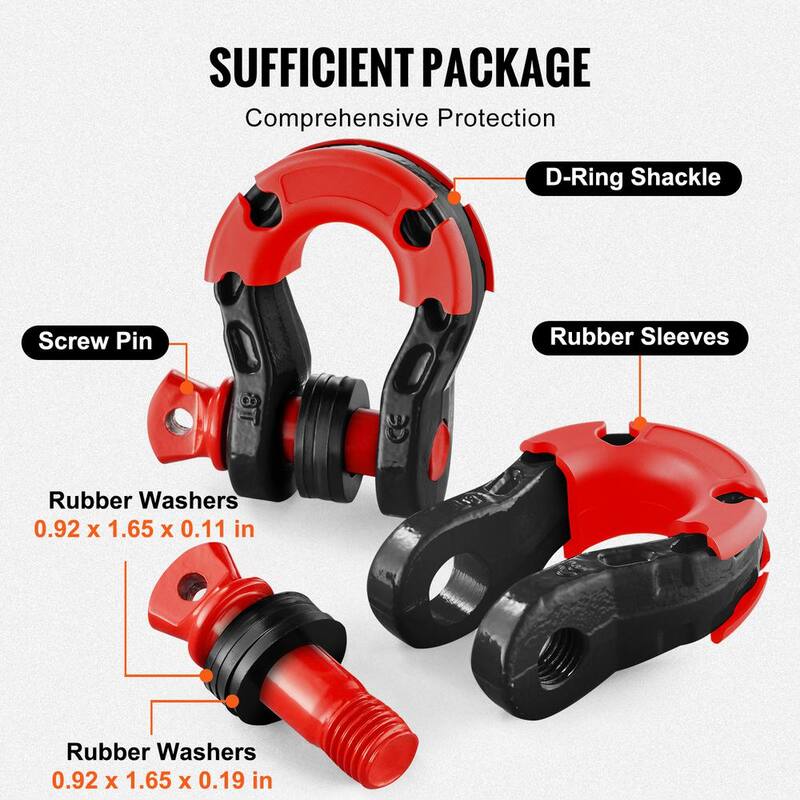 VEVOR 2 Alloy Steel Shackles 30 Ton Break Strength 3/4 in. D-Ring Shackle Heavy Duty Recovery Shackle Towing CableChains Black - JPXKHSHJG34Y0OPHAV0