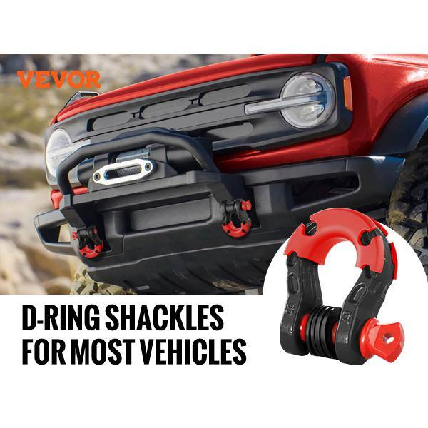 VEVOR 2 Alloy Steel Shackles 30 Ton Break Strength 3/4 in. D-Ring Shackle Heavy Duty Recovery Shackle Towing CableChains Black - JPXKHSHJG34Y0OPHAV0