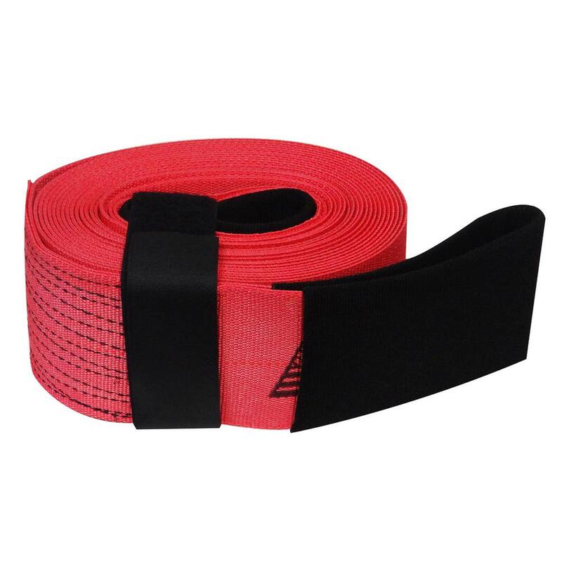 SNAP-LOC 4 in. x 30 ft. x 20,000 lbs. Tow and Lifting Strap with Hook and Loop Storage Fastener in Red - SLTT430K20R