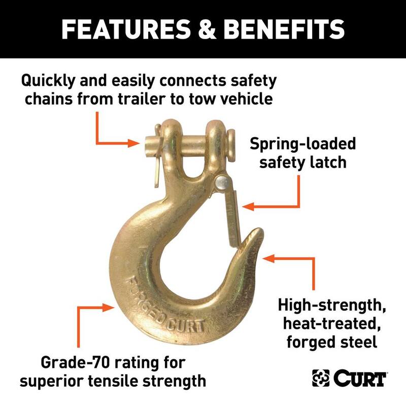 CURT 1/4" Safety Latch Clevis Hook (12,600 lbs.) - 81940
