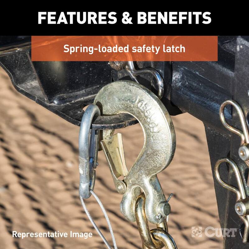 CURT 1/4" Safety Latch Clevis Hook (12,600 lbs.) - 81940