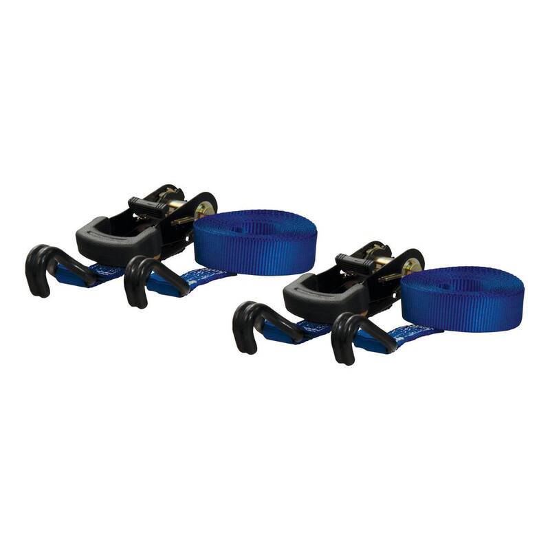 CURT 16' Blue Cargo Straps with J-Hooks (733 lbs., 2-Pack) - 83020
