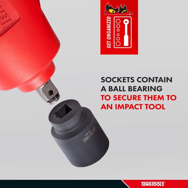 Teng Tools 7mm 1/4 Inch Drive Ansi 6 Point Metric Shallow Chrome Molybdenum Impact Socket - 960507-C