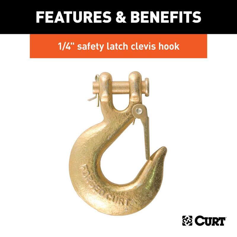 CURT 35" Safety Chain with 1 Clevis Hook (7,800 lbs., Clear Zinc) - 80302