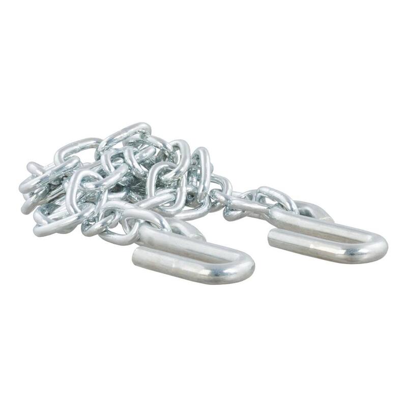 CURT 48" Safety Chain with 2 S-Hooks (2,000 lbs., Clear Zinc, Packaged) - 80011