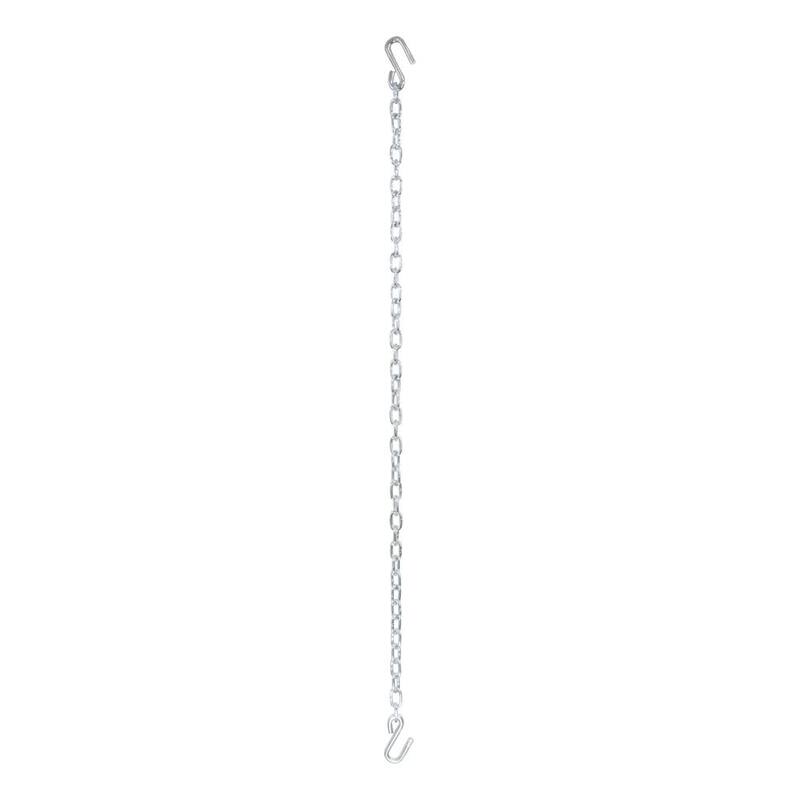 CURT 48" Safety Chain with 2 S-Hooks (2,000 lbs., Clear Zinc, Packaged) - 80011