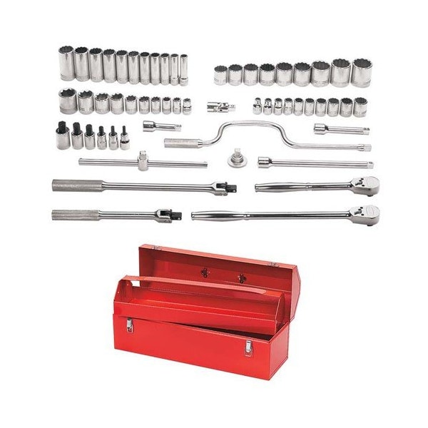 Williams Socket/Tool Set, 57 Pieces, 12-Point, 1/2 Inch Dr - JHWWSS-57F