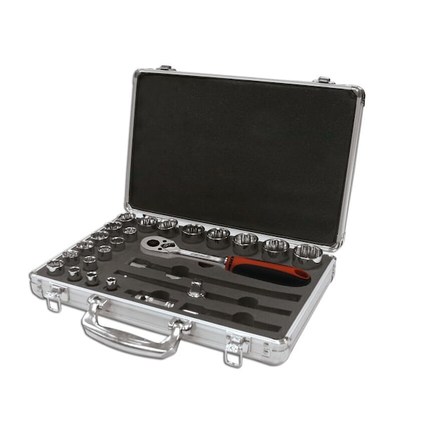 Ega Master SET OF 25 PCS OF 1/2" SOCKET WRENCHES (INCHES) - 61963
