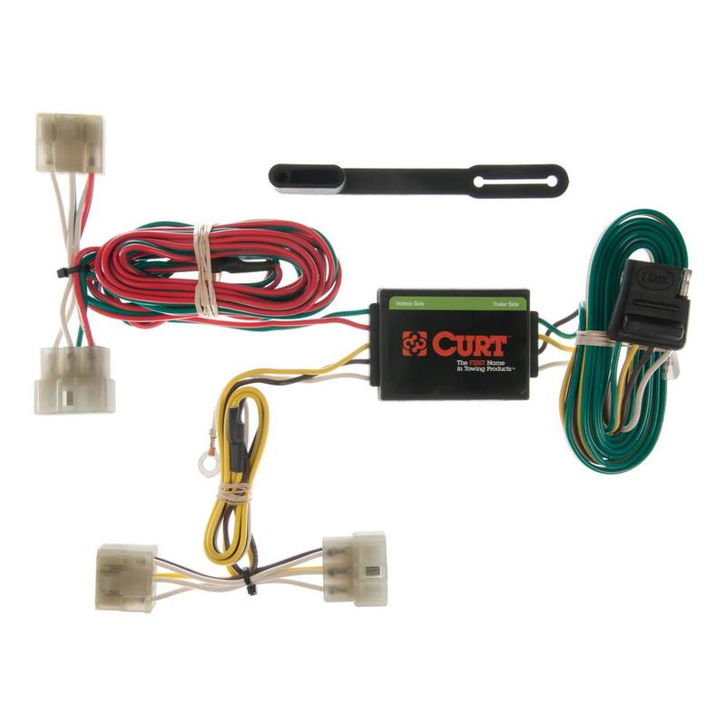 CURT Custom Vehicle-Trailer Wiring Harness, 4-Way Flat Output, Select Kia Sportage, Quick Electrical Wire T-Connector - 55371