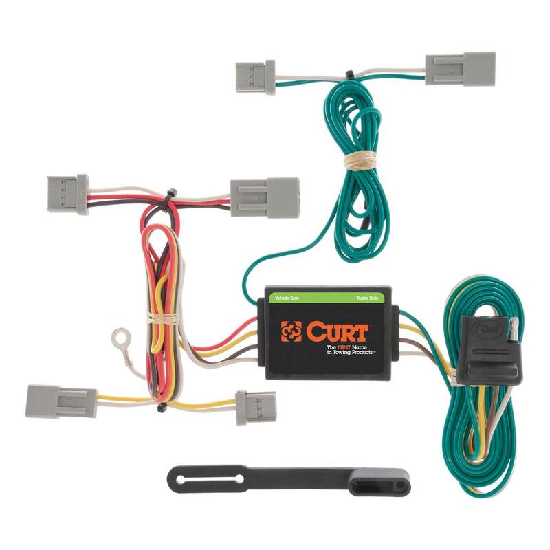 CURT Custom Vehicle-Trailer Wiring Harness, 4-Way Flat, Select Civic, Fit, Accord, Mazda 3, CX-5, Galant, Quick T-Connector - 56011