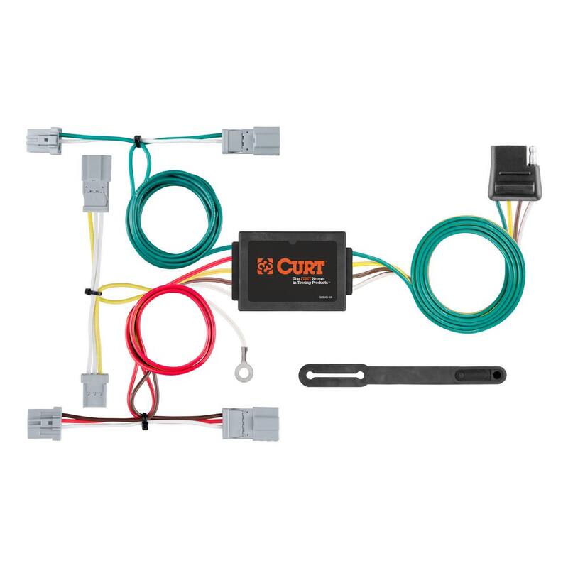 CURT Custom Vehicle-Trailer Wiring Harness, 4-Way Flat, Select Civic, Fit, Accord, Mazda 3, CX-5, Galant, Quick T-Connector - 56011