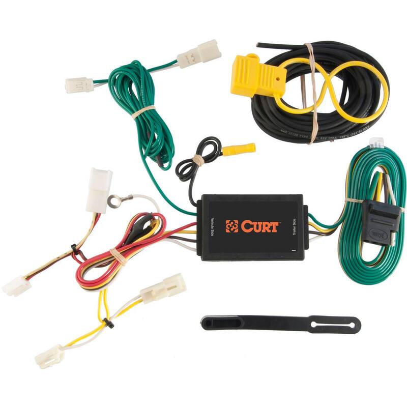 CURT Custom Vehicle-Trailer Wiring Harness, 4-Way Flat Output, Select Toyota Sienna, Quick Electrical Wire T-Connector - 56106