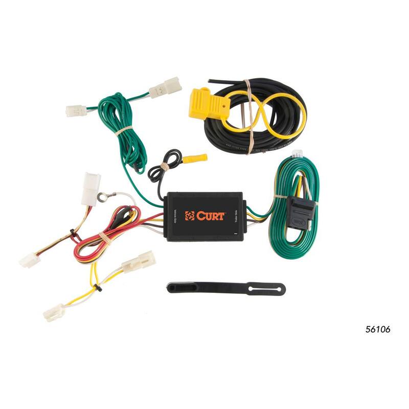CURT Custom Vehicle-Trailer Wiring Harness, 4-Way Flat Output, Select Toyota Sienna, Quick Electrical Wire T-Connector - 56106