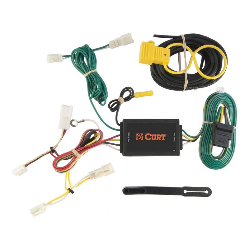 CURT Custom Vehicle-Trailer Wiring Harness, 4-Way Flat Output, Select Toyota Sienna, Quick Electrical Wire T-Connector - 56106