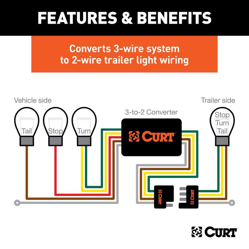 CURT Non-Powered 3-to-2-Wire Taillight Converter - 56175