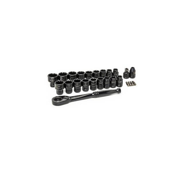 Crescent 25 Piece 3/8" Drive Pass-Thru™ X6™ Standard Spline Mechanics Tool Set - CX6PT25