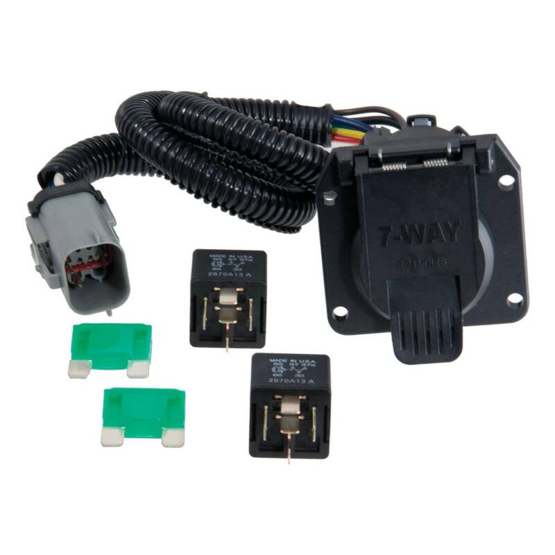 CURT Custom Vehicle-Trailer Wiring Harness, 7-Way RV Blade, Select Ford F250, F350, F450, F550, Tow Package Required - 55243
