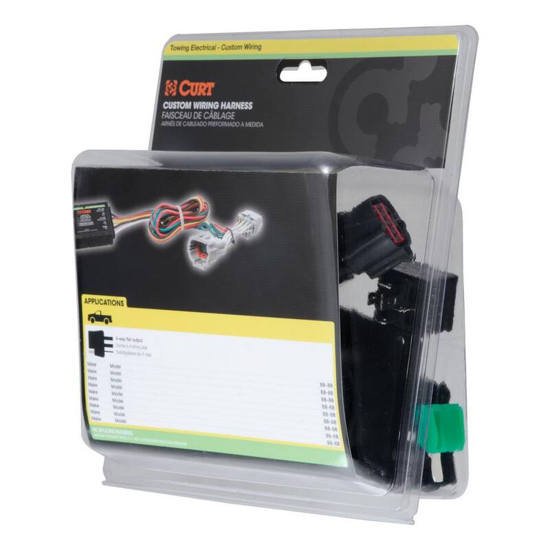 CURT Custom Vehicle-Trailer Wiring Harness, 7-Way RV Blade, Select Ford F250, F350, F450, F550, Tow Package Required - 55243