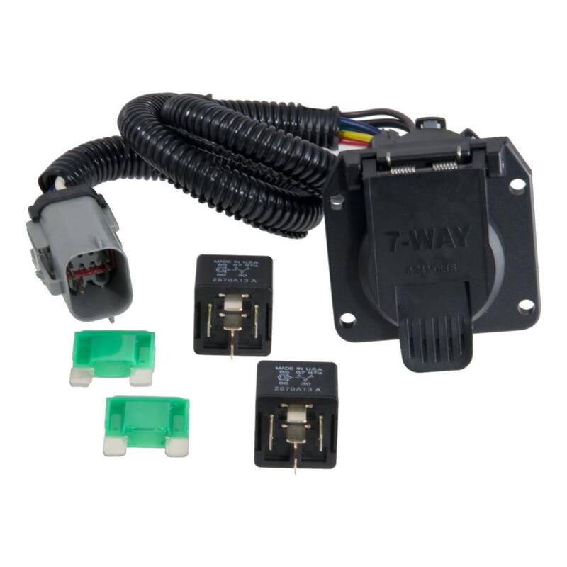CURT Custom Vehicle-Trailer Wiring Harness, 7-Way RV Blade, Select Ford F250, F350, F450, F550, Tow Package Required - 55243