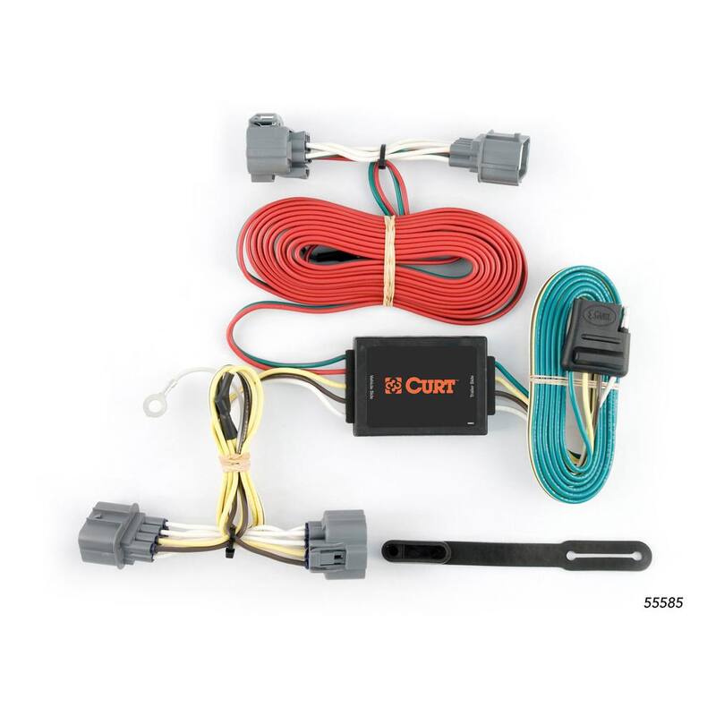 CURT Custom Vehicle-Trailer Wiring Harness, 4-Way Flat Output, Select Honda Ridgeline, Quick Electrical Wire T-Connector - 55585