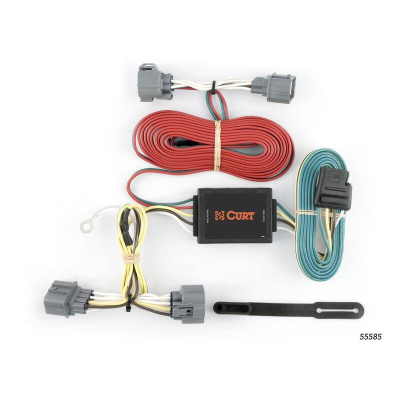 CURT Custom Vehicle-Trailer Wiring Harness, 4-Way Flat Output, Select Honda Ridgeline, Quick Electrical Wire T-Connector - 55585