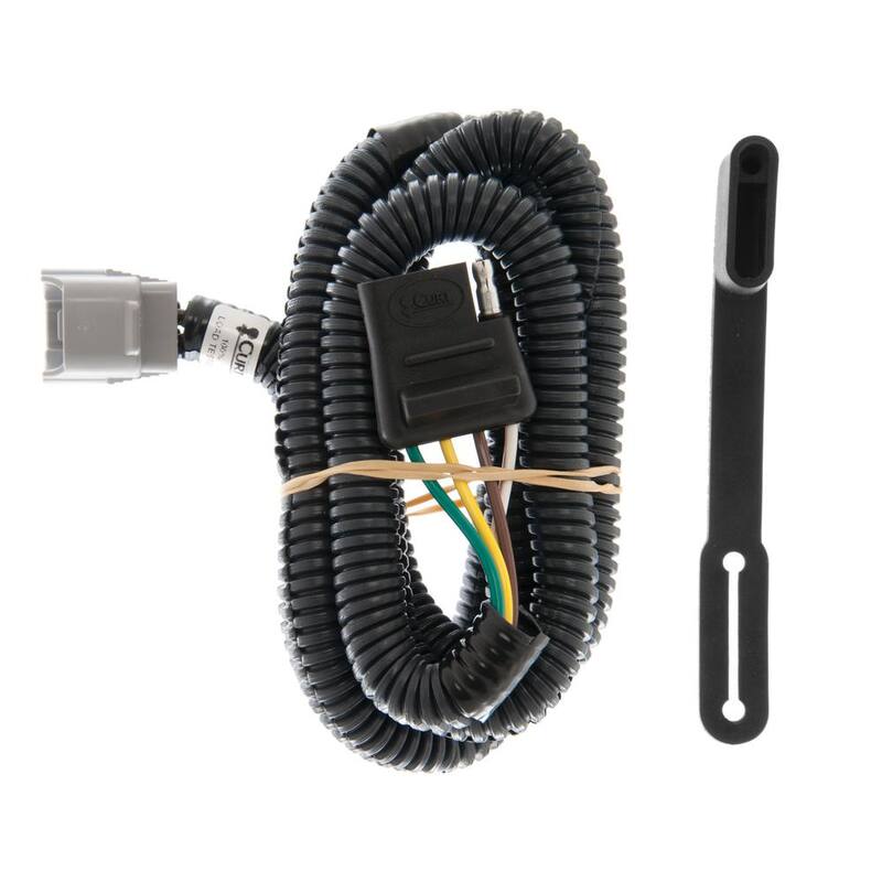 CURT Custom Vehicle-Trailer Wiring Harness, 4-Flat, Select Toyota and Lexus Vehicles, OEM Tow Package Required, T-Connector - 55245