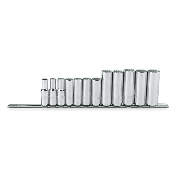 Proto 3/8" Drive Deep Socket Set Metric 12 Pieces 8 mm to 19 mm , Full Polish - J52209