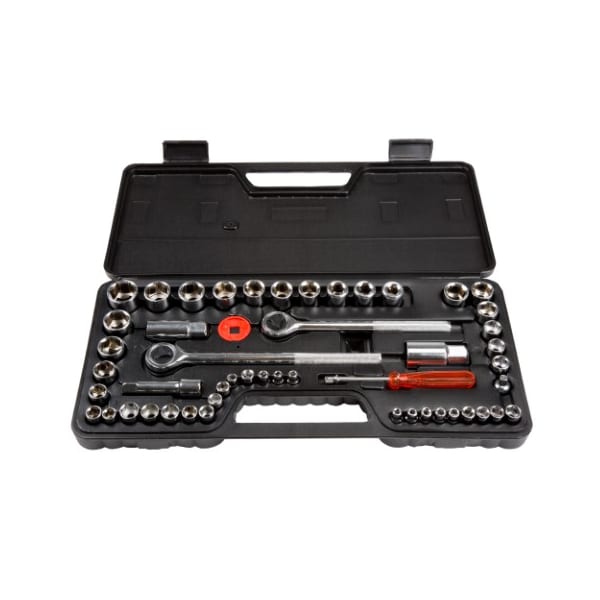 Fleming Supply Fleming Supply 52 Piece 1/4, 3/8 and 1/2 Drive Socket Set SAE and Metric - 769983NYI