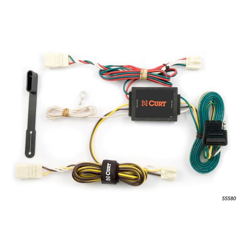 CURT Custom Vehicle-Trailer Wiring Harness, 4-Way Flat Output, Select Toyota Sienna, Quick Electrical Wire T-Connector - 55580