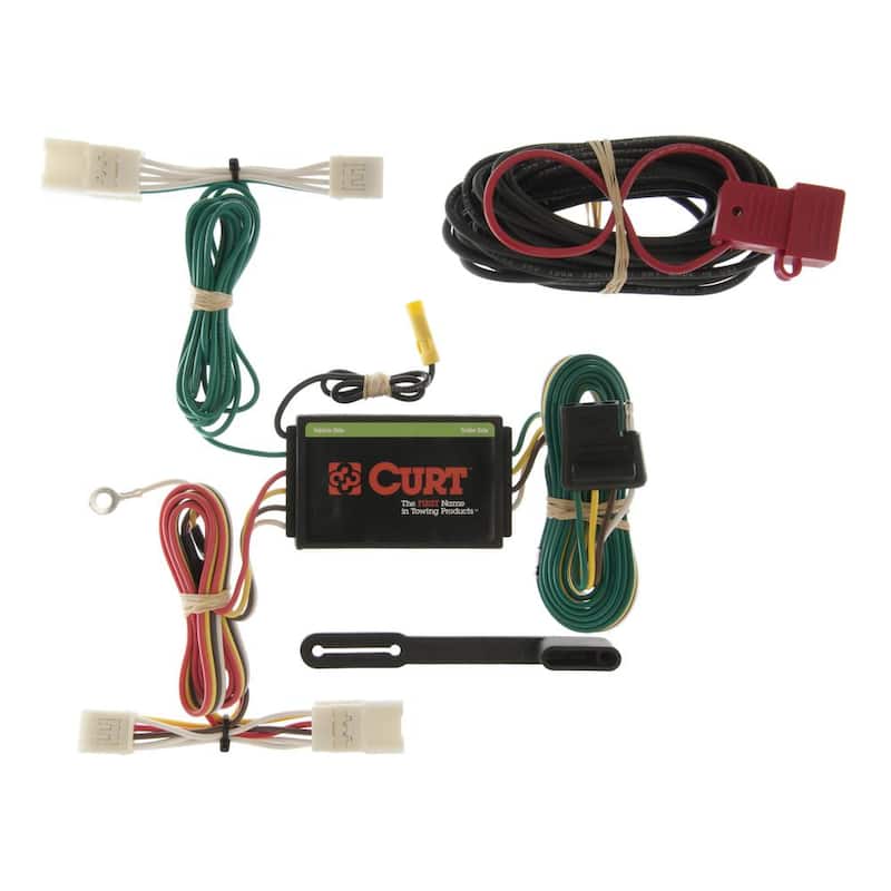 CURT Custom Vehicle-Trailer Wiring Harness, 4-Way Flat, Select Toyota Highlander, Hyundai Azera Sedan V6, Quick T-Connector - 55400